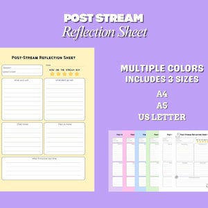 Post Stream Reflection Sheet (Digital Download)