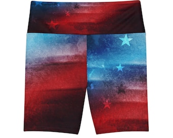 Pantaloncini da allenamento con stelle e bandiera americana ad acquerello