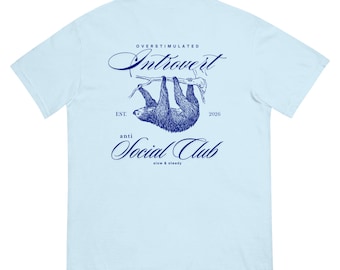 Overstimulated Introvert Sloth T-Shirt – Anti-Social Club Vintage Tee