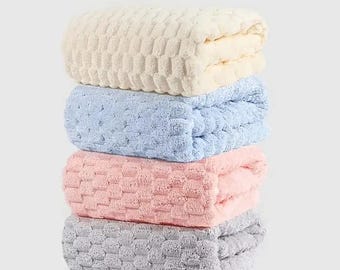 高級マイクロファイバーバスタオル – 4枚セット　速乾性、吸水性、低刺激性バスタオル