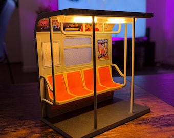 NYC Subway Train Lamp | 3D Printed Ambient Desk Light (120x120x70mm)