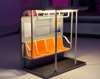 NYC Subway Train Lamp | 3D Printed Ambient Desk Light (120x120x70mm)