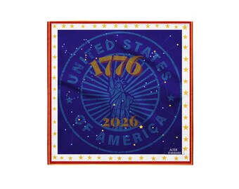 Bandana de edição limitada do 250º aniversário dos EUA | Lenço de cabeça com estampa patriótica completa (1776-2026)