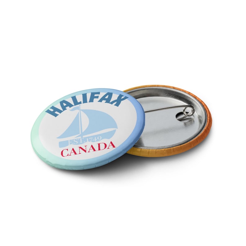CANADA Souvenir 5 City Set of pin buttons - Halifax, Charlottetown, St. John's, Ottawa and Montréal