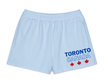 Toronto Canada Graphic Unisex Shorts|Muster Blau All-Over Print Sommer Lounge Shorts, minimalistische Stadt Souvenir|Athletisches Streetwear Geschenk