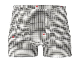 Boxershorts voor heren | Zwarte geruite editie met kleine hartjes