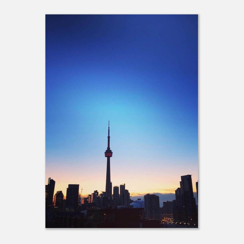 Toronto Skyline Poster | CN Tower Sunrise, Semi-Glossy Print (50x70 cm/ 20X28") image 2