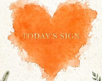 Today's Sign Affirmation Cards | Watercolor Heart, Bilingual Messages (Set of 10)