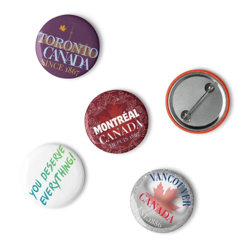 Set of pin buttons