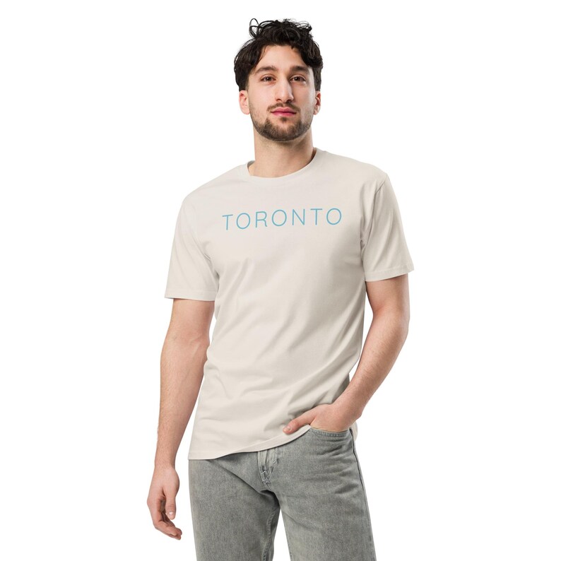 TORONTO Typography Print with Mist Blue | Matching Bone T-Shirt | Minimalist Hometown Series image 3