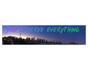 Bubble-free Vinyl Bumper stickers | Toronto Skyline Waterproof Decal - You deserve everything