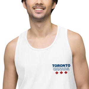 Embroidered Toronto Canada Maple Leaf Tank Top | Men's Cotton Shirt