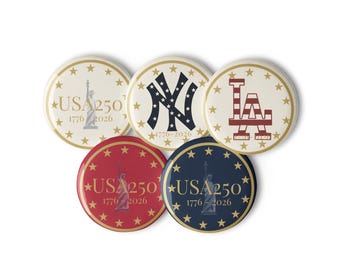 USA 250th Jubiläum Button Set - Vintage Anstecker (5er Pack)