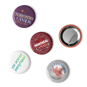 Set of pin buttons