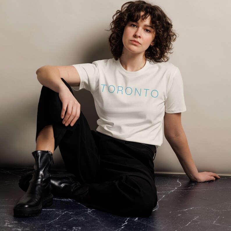 TORONTO Typography Print with Mist Blue | Matching Bone T-Shirt | Minimalist Hometown Series image 6