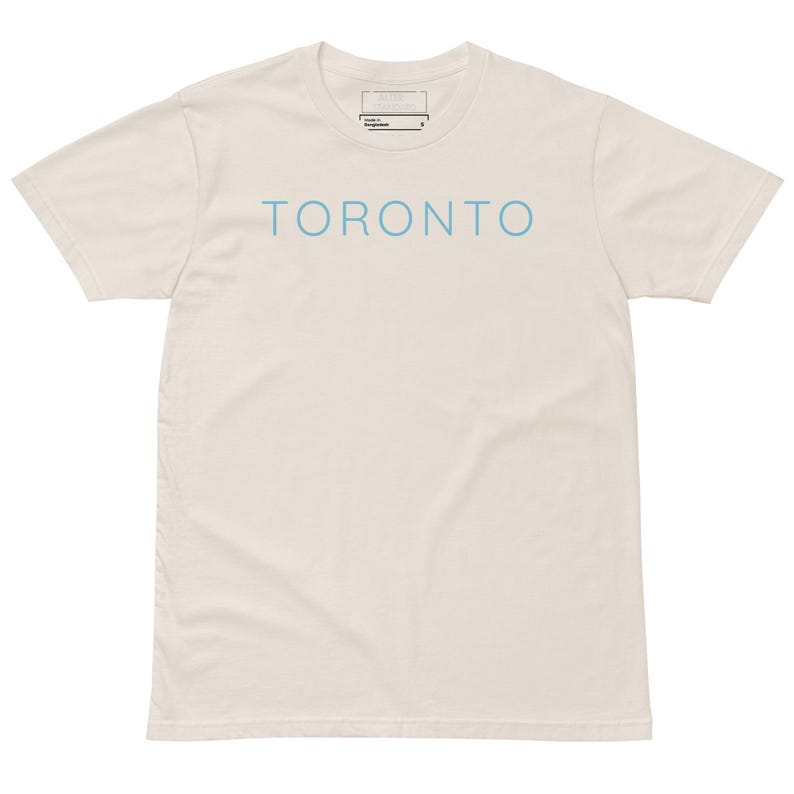 TORONTO Typography Print with Mist Blue | Matching Bone T-Shirt | Minimalist Hometown Series image 2