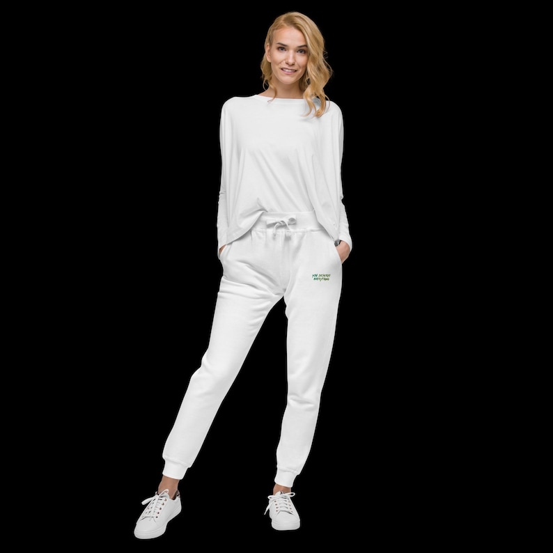 Custom Embroidered Fleece Joggers - You deserve everything- Unisex fleece sweatpants image 9