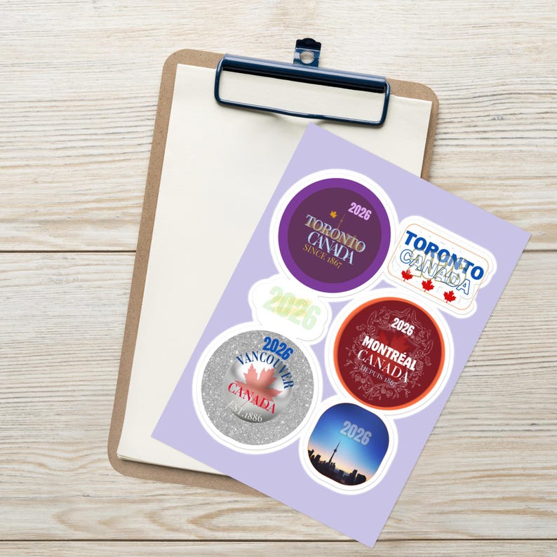 2026 Canadian City Sticker sheet