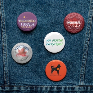 Set of pin buttons