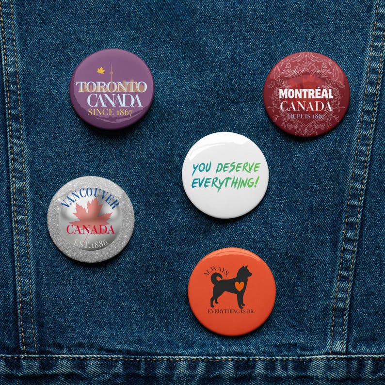 Set of pin buttons