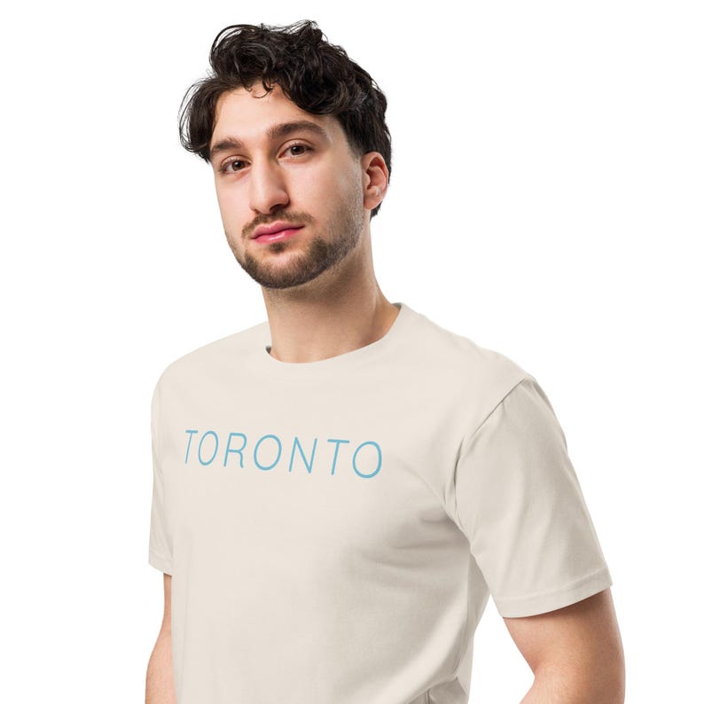 TORONTO Typography Print with Mist Blue | Matching Bone T-Shirt | Minimalist Hometown Series image 1