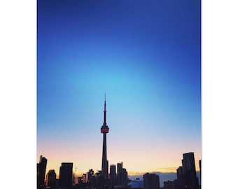 Toronto Skyline Poster | CN Tower Sunrise, Semi-Glossy Print (50x70 cm/ 20X28")