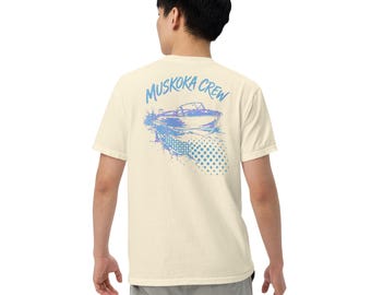 Muskoka Crew Boat Tee – Comfort Colors 1717, Vintage Cozy Cottage Style (100% Cotton)