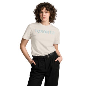 TORONTO Typography Print with Mist Blue | Matching Bone T-Shirt | Minimalist Hometown Series image 8