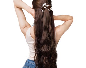 Coletero de pata de gallo marrón espresso / Accesorios minimalistas ecológicos para el cabello