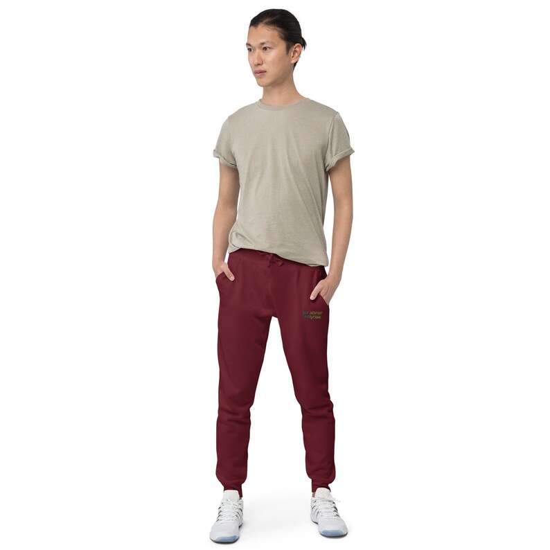 Custom Embroidered Fleece Joggers - You deserve everything- Unisex fleece sweatpants image 14