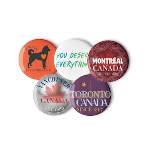 Set of pin buttons