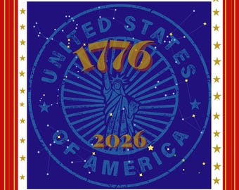 USA 250th Anniversary Emblem Design, Statue of Liberty Art (Digital Download )Canva Template