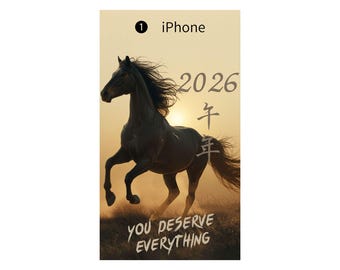 Year of the Horse 2026 Wallpaper Bundle, Golden Sunrise Phone Background (Digital Download)