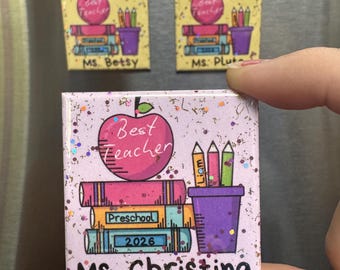 Imán personalizado con foto del profesor/a / Regalo de agradecimiento personalizado, fin de curso