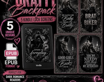 Kindle Lock Screen, Bratty Backpack Bundle, E-Reader Wallpaper, Spicy Bookish Quotes, Black and White