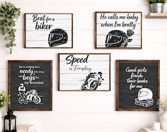 Dark Romance Biker Wall Art-bundel, kruidig BookTok-decor (digitale download)