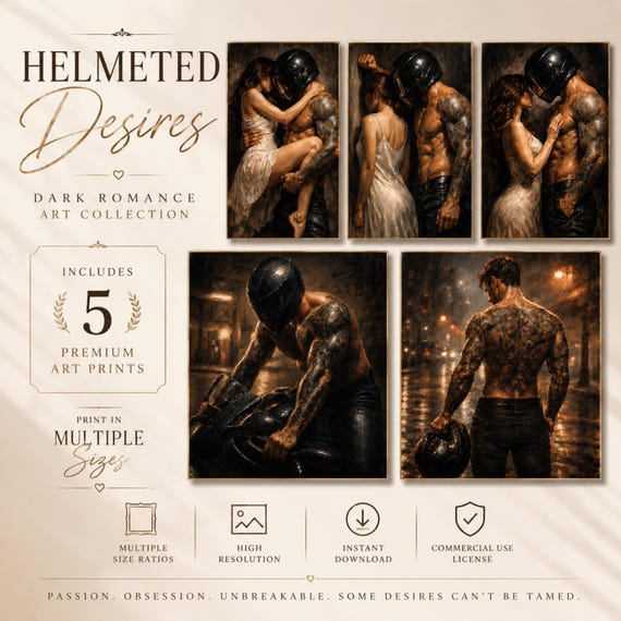 Dark Romance Art Print, Masked Man Couple, Spicy Gothic Decor (Digital Download)