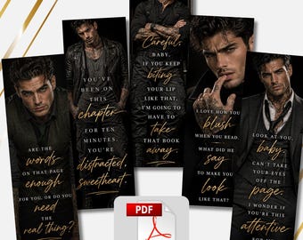 Dark Romance Bookmark Set, Spicy Smut Reader Accessories (Digital Download)
