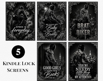 Pantalla de bloqueo Kindle, paquete de mochila Bratty, fondo de pantalla para lector electrónico, citas literarias picantes, blanco y negro