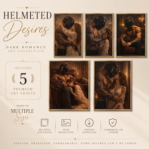 Biker Romance Couple Print, Moody Wall Art (Digital Download)