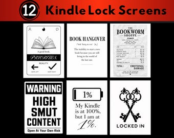 Donkere romantiek Kindle lock-scherm, e-reader achtergrond, gemengde tas, romantiek, humor, digitale download