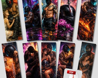 Dark Romance Biker-bladwijzerset, Spicy Smutty Reader-cadeau (digitale download)