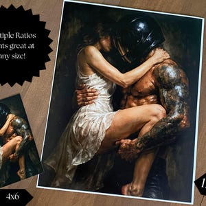 Masked Man Dark Romance Art, BookTok Aesthetic Decor, Villain Romance Print Set, Shadow Daddy Wall Art, Digital Download Print image 6