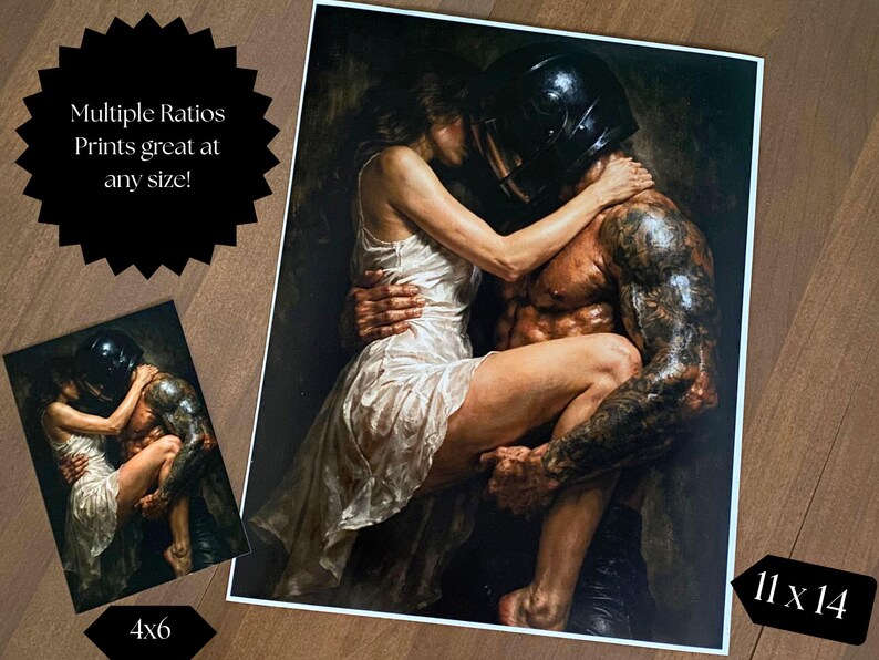 Masked Man Dark Romance Art, BookTok Aesthetic Decor, Villain Romance Print Set, Shadow Daddy Wall Art, Digital Download Print image 6