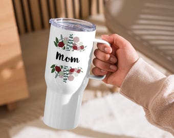 Taza de viaje para mamá - Regalo para el Día de la Madre - Vaso con un bonito diseño floral