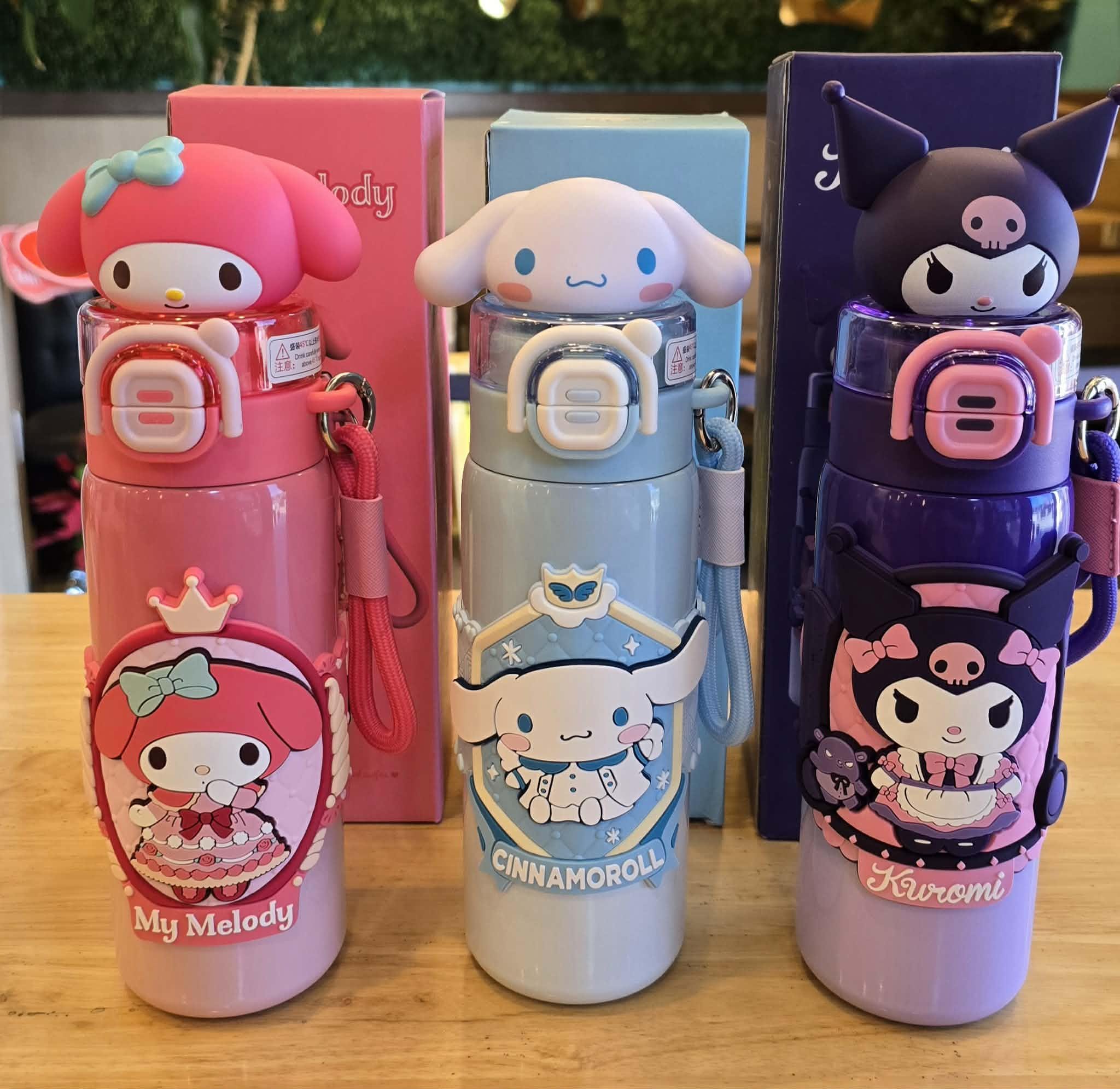 Sanrio Stainless Steel Water Bottle 560ml – Kuromi, My Melody