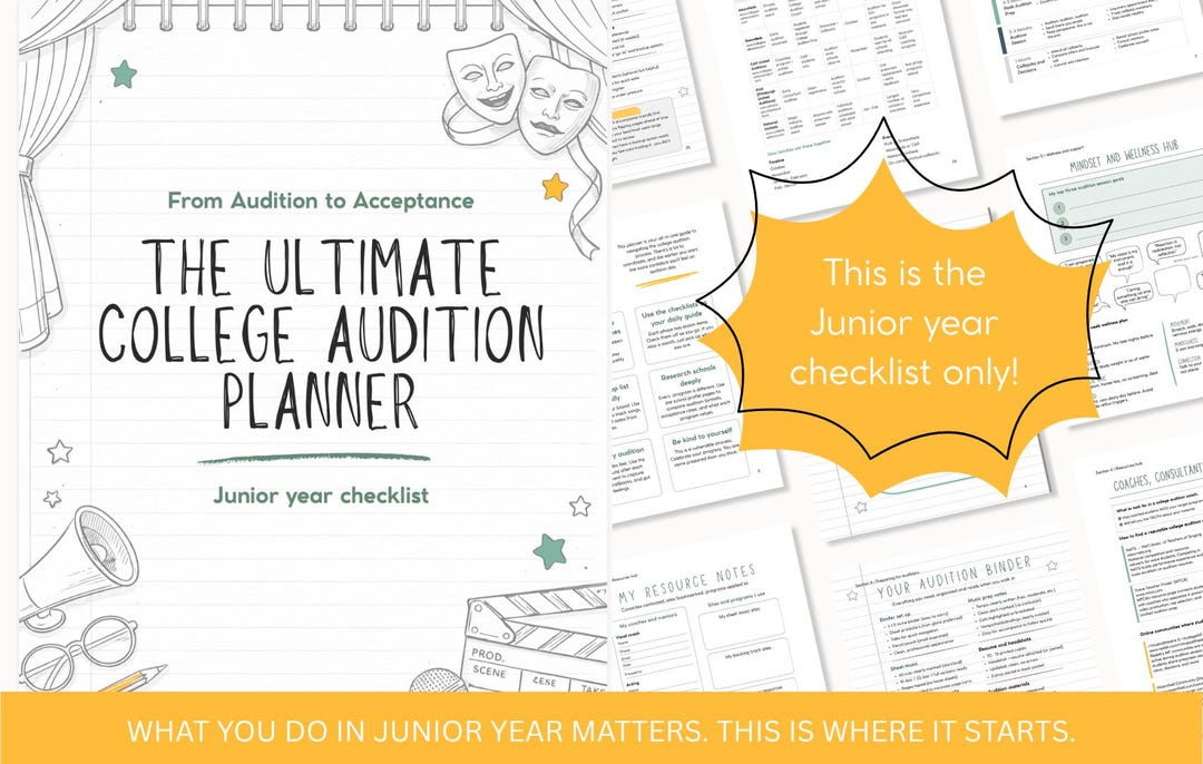 Junior Year College Audition Checklist - Etsy