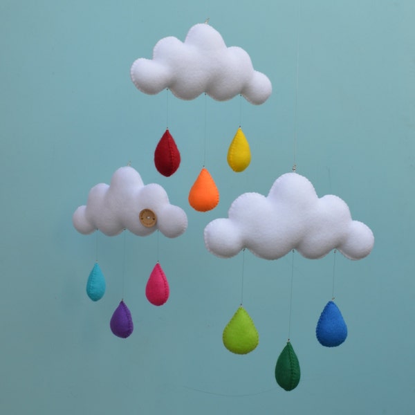 Rainbow cloud mobile.