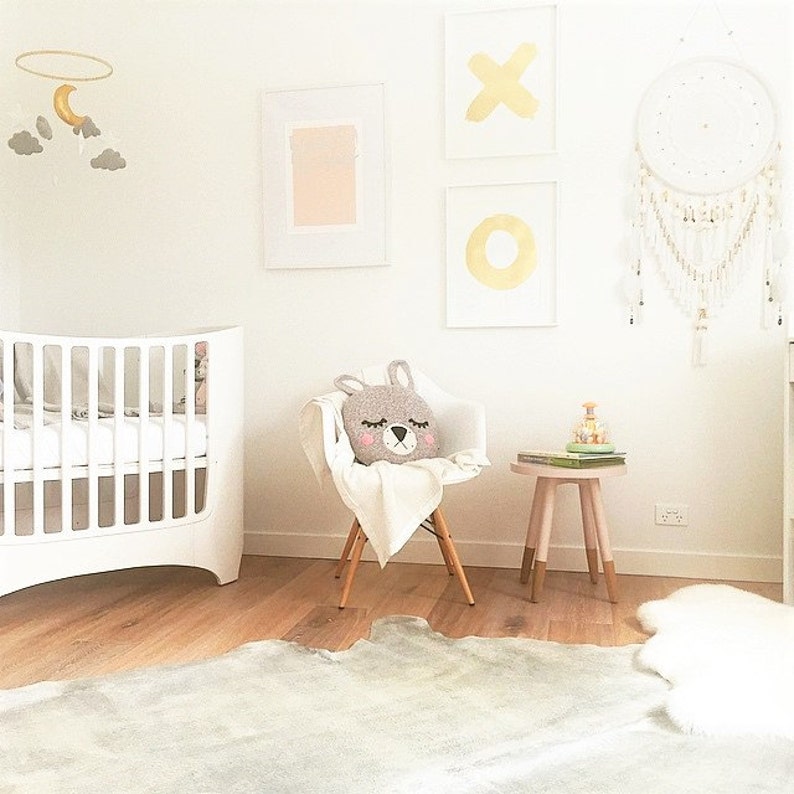 Felt Nursery Mobile With Clouds Stars and Moon Etsy