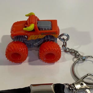 Monster Truck Mini Jams Spin Master Keychain w/ Lanyard Clip - YOU CHOOSE - Zombie, El Toro, Digatron, Blue Thunder, Grave Digger, Mutt Toro Gray Red
